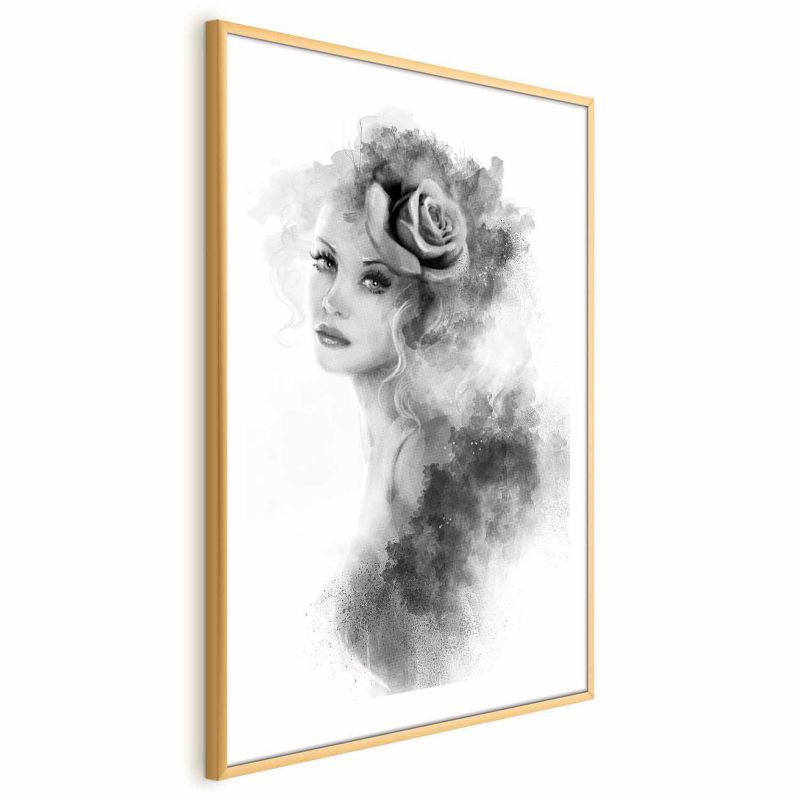 Plakat Artgeist Akwarelowy portret 60x90 cm z ramą złotą 1 szt