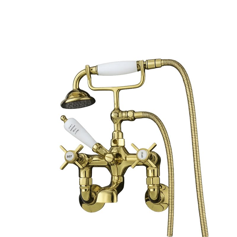 Bateria wannowa Lauferi WALFORD mosiężna ścienna złota retro 1 szt. Bateria wannowa Lauferi WALFORD mosiężna ścienna złota retro