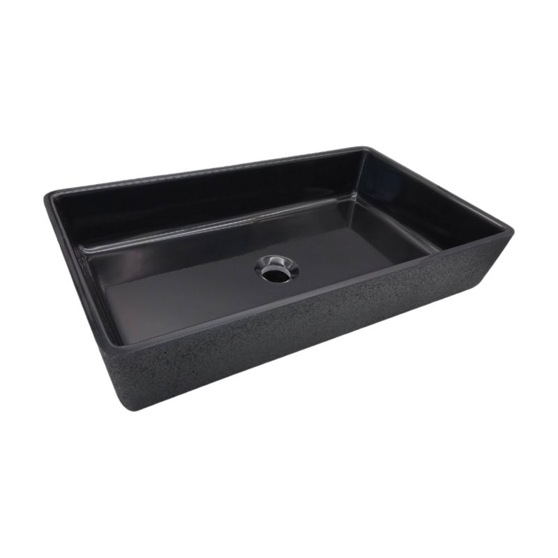 Umywalka Aquila Jano Rettangolo nablatowa czarna 1 szt.