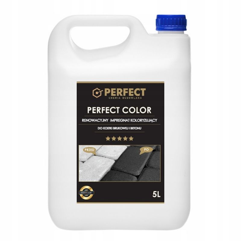 Impregnat Perfect COLOR barwiący 5 L Szary do Ogrodzeń Betonu Kostki 1szt.