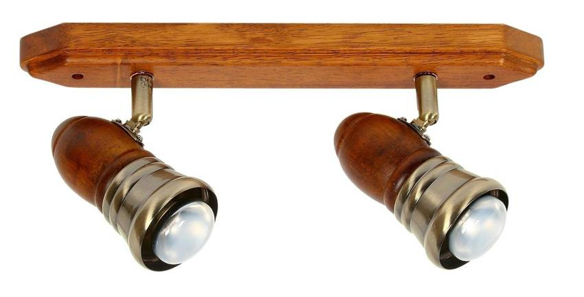 Ciemne drewno lampa sufitowa listwa 2-punktowa do salonu PARTEO