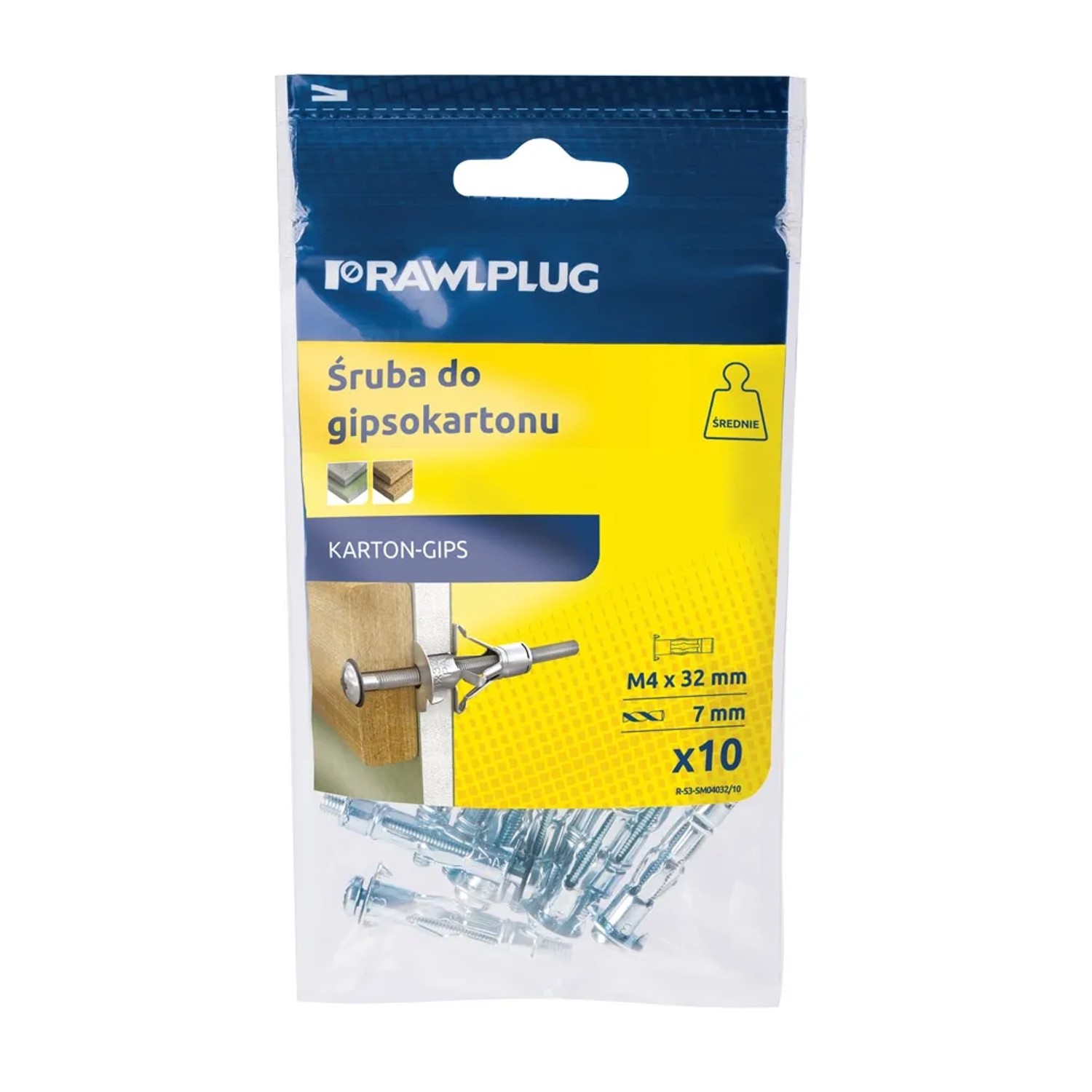 Rawlplug Kołek molly 4x32mm wkręt PH 10szt.