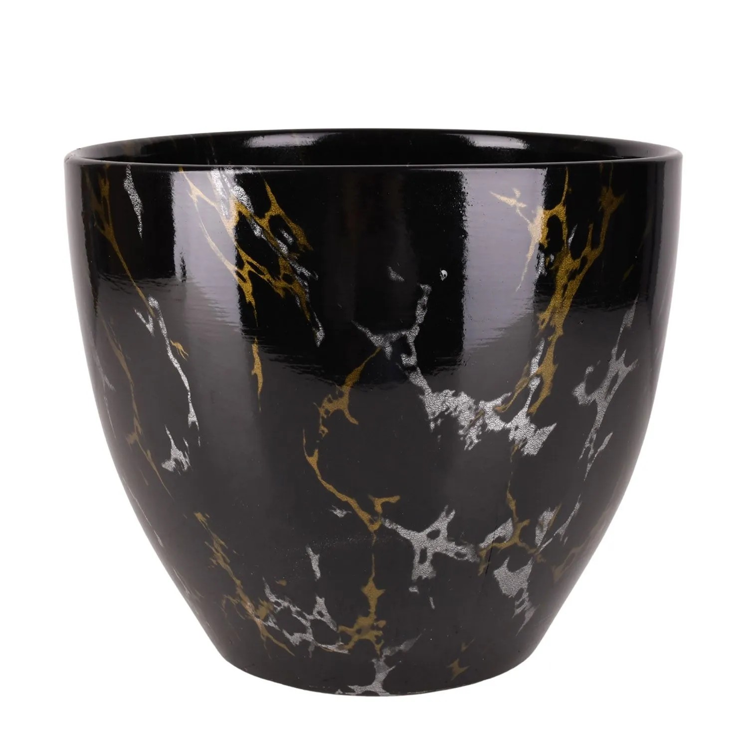 Osłonka Gaja czarny marmur L - 25 cm