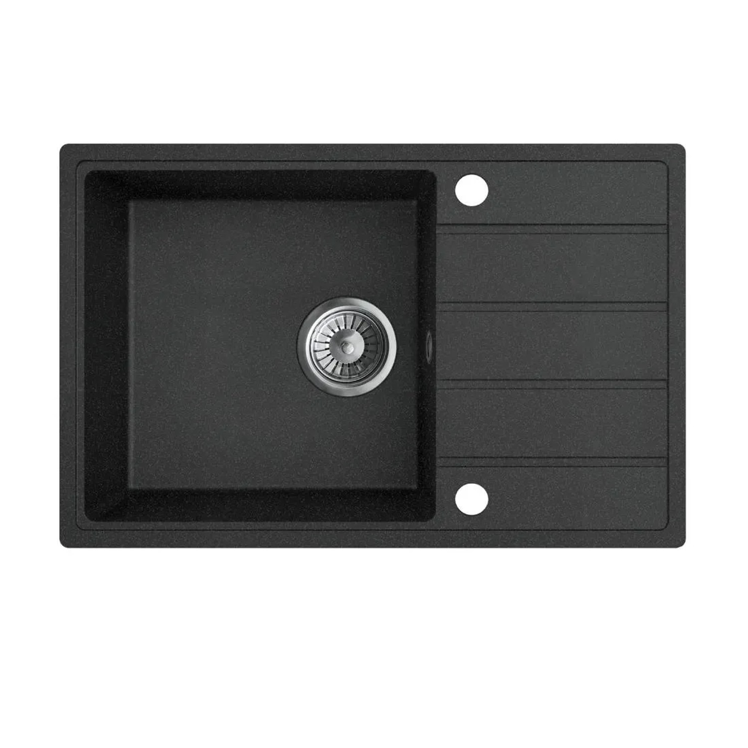 Zlewozmywak Dylan 1-kom. z ociekaczem, grafitowy 68x44 cm