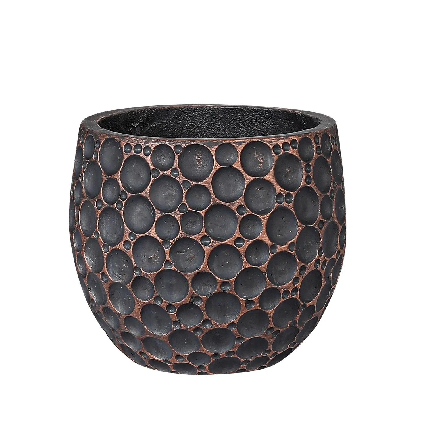 Donica Toluca szara pozłacana L - 26x25 cm