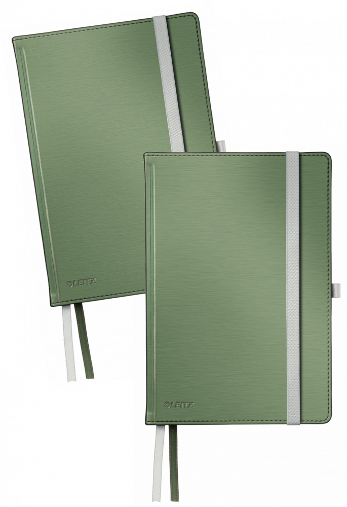2x Notatnik w kratkę Leitz Style, A5, twarda oprawa, 80 kartek, pistacjowa zieleń