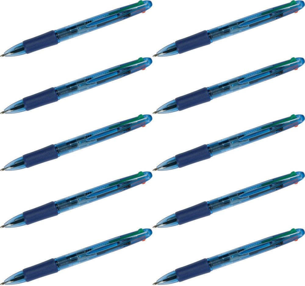 10x Długopis automatyczny Q-Connect, 4 wkłady, 1.0.mm, mix kolorów