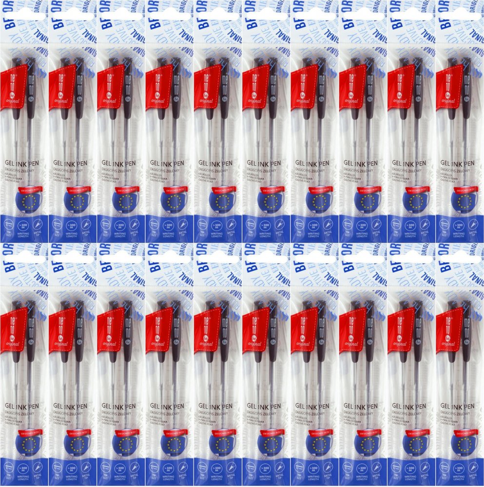 20x Długopis żelowy MemoBe, 0.7mm, 2 sztuki, czarny