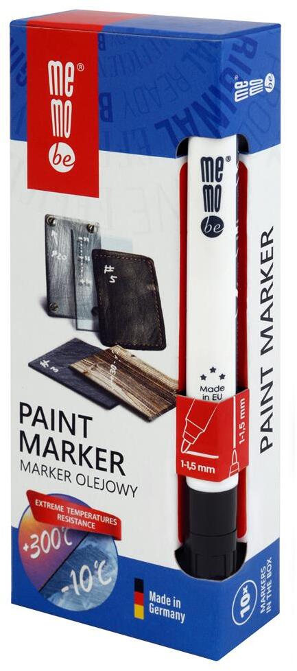 10x Marker olejowy MemoBe MM300, okrągła, 1-1.5mm, czarny