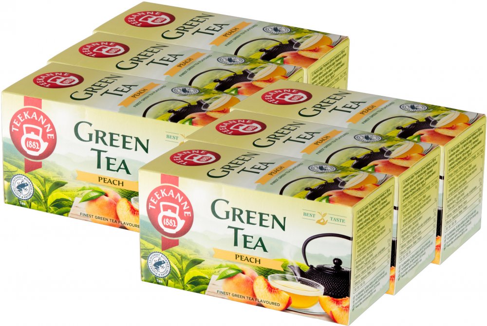 6x Herbata zielona smakowa w kopertach Teekanne Green Tea Peach, brzoskwinia, 20 sztuk x 1.75g