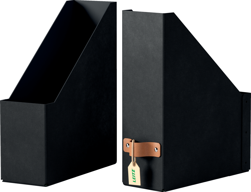 Organizer kartonowy na dokumenty Leitz Puro, z tektury z recyklingu, A4, 100mm, do 900 kartek, 2 sztuki, czarny