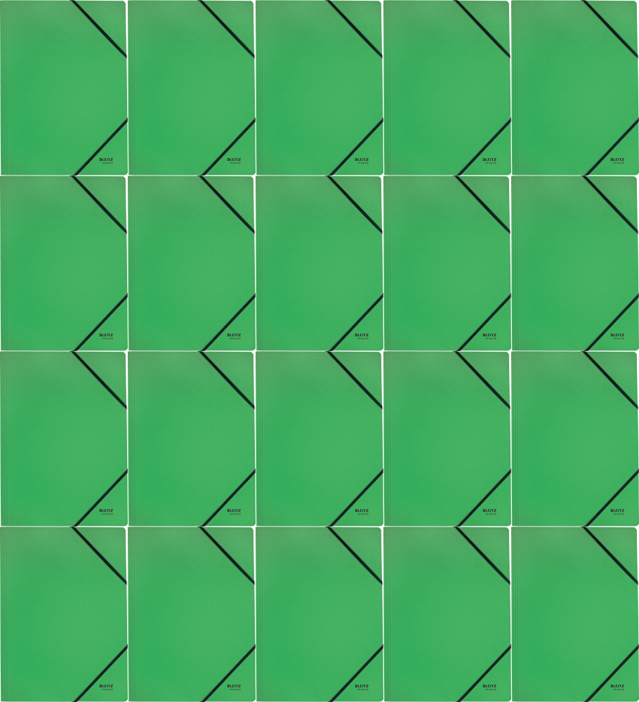 20x Teczka kartonowa z gumką Leitz Recycle, A4, 2mm, zielony