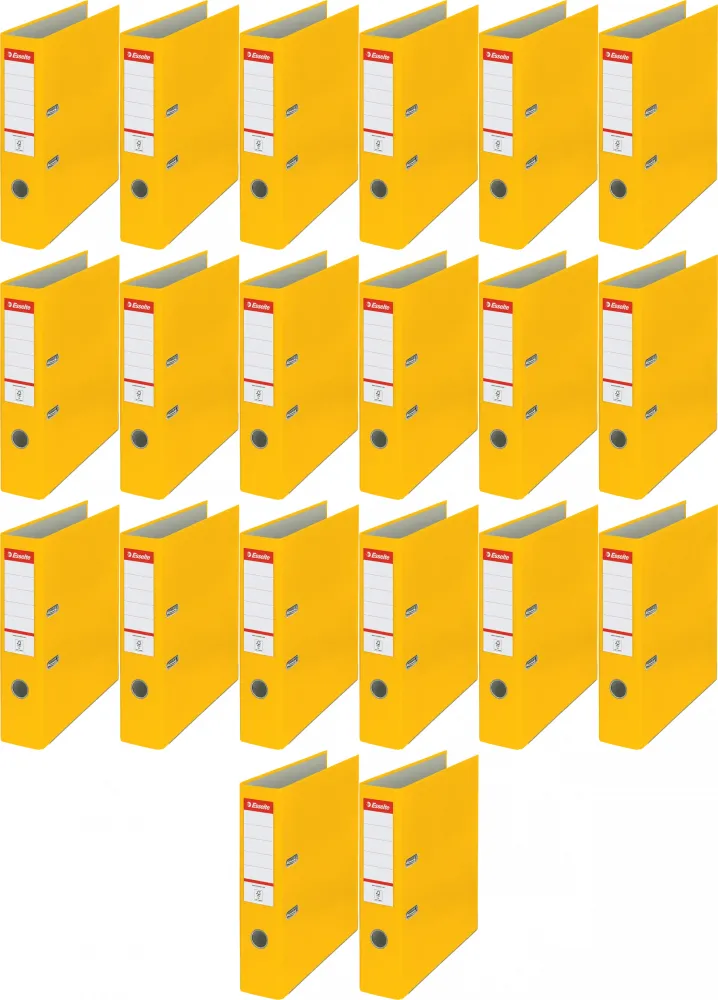 20x Segregator A4 Esselte, 75mm, do 500 kartek, ekonomiczny, żółty