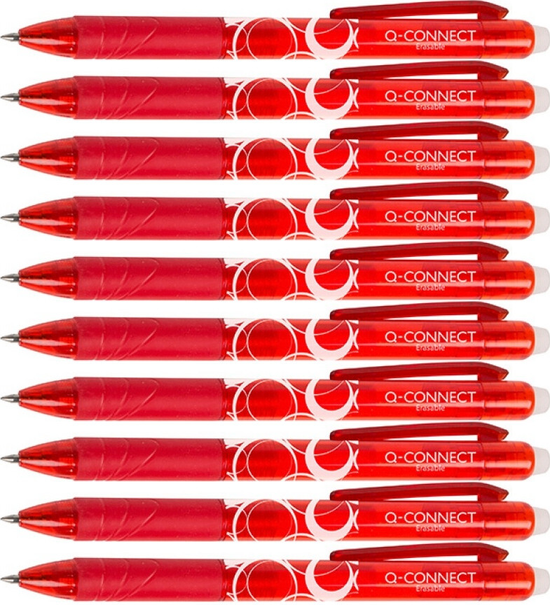 10x Długopis automatyczny Q-Connect, 1mm, wymazywalny, czerwony