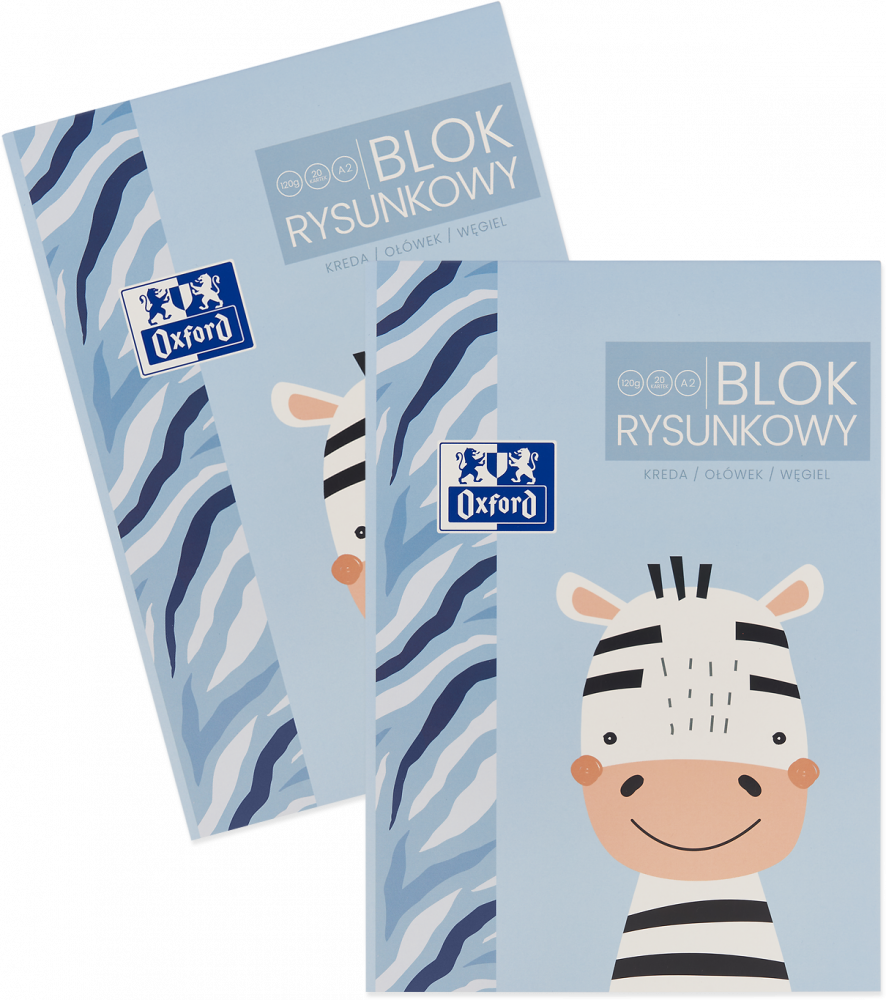 2x Blok rysunkowy Oxford Kids, A2, 20 kartek, biały