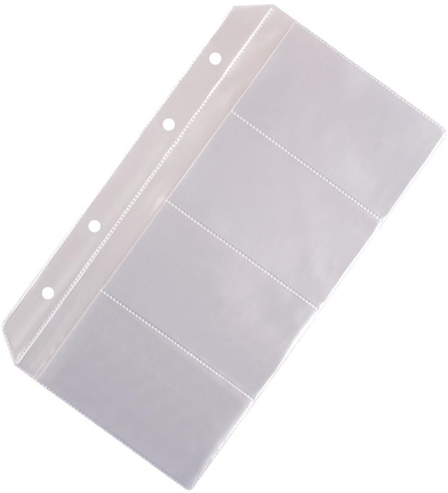 Wkłady do wizytownika Biurfol, na 8 wizytówek, 10 sztuk, transparentny