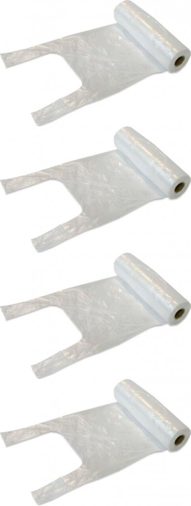 4x Reklamówki plastikowe Sarantis, 22x45cm, na rolce, mocne, 160 sztuk, bezbarwny