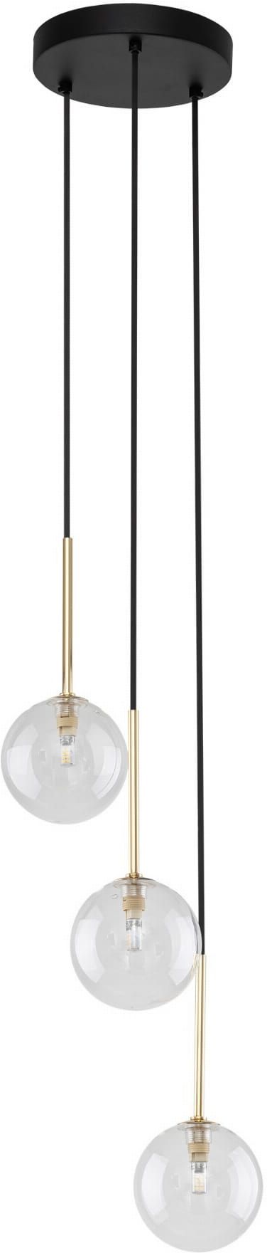 TK Lighting Nilos lampa wisząca 3x6 W czarna 5942