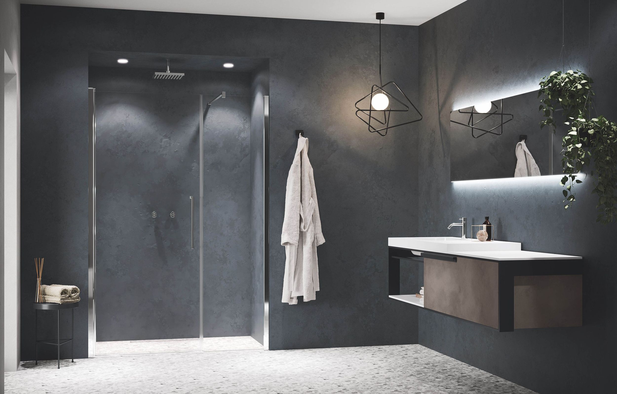 Novellini Young 2.0 G+F drzwi prysznicowe 167 cm srebrny/szkło przezroczyste Y2GFL167-1B