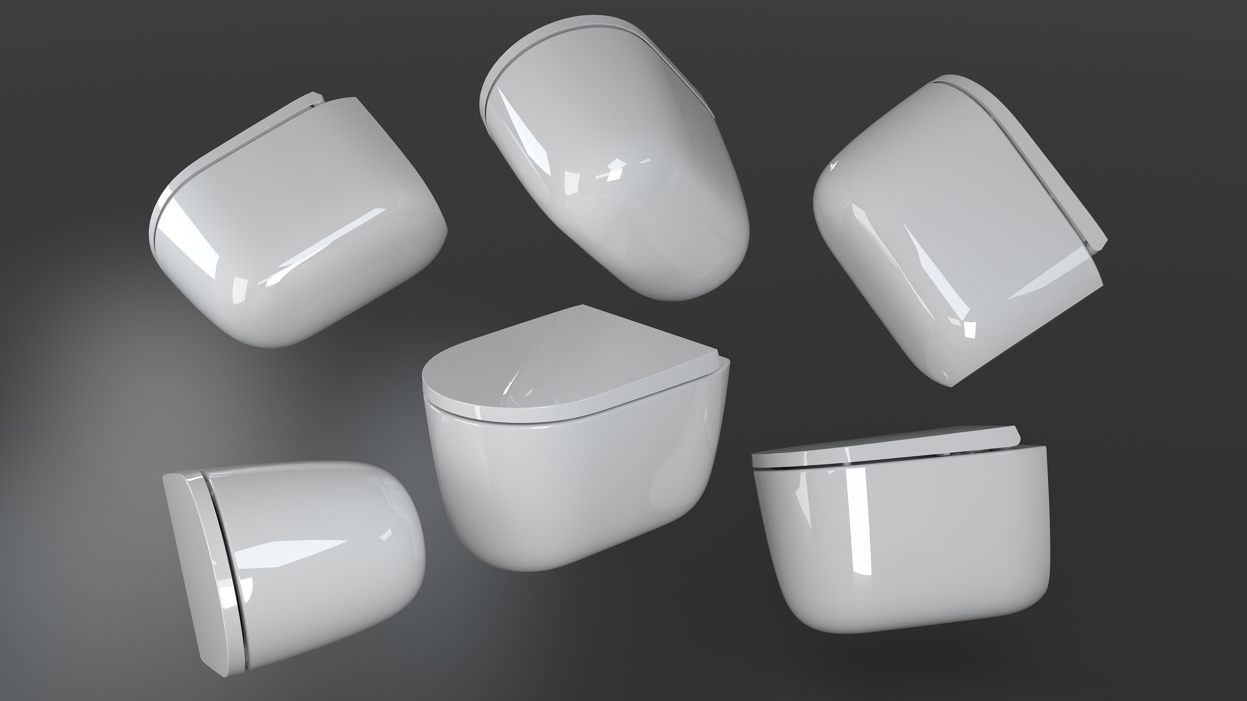 Meissen Keramik Kontra miska WC wisząca bez kołnierza ze spłukiwaniem wirowym biały połysk K689-002