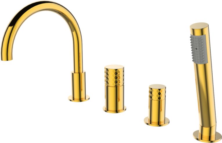 Sea-Horse Ove Gold bateria wannowo-prysznicowa 4-otworowa złoty połysk BJV303/1G