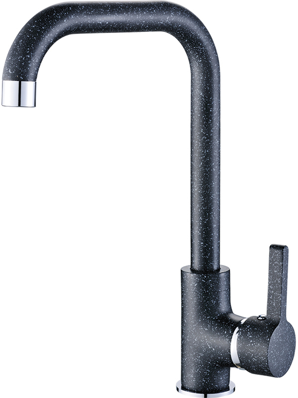 Laveo Lena bateria kuchenna stojąca z wylewką L czarna BKU765D