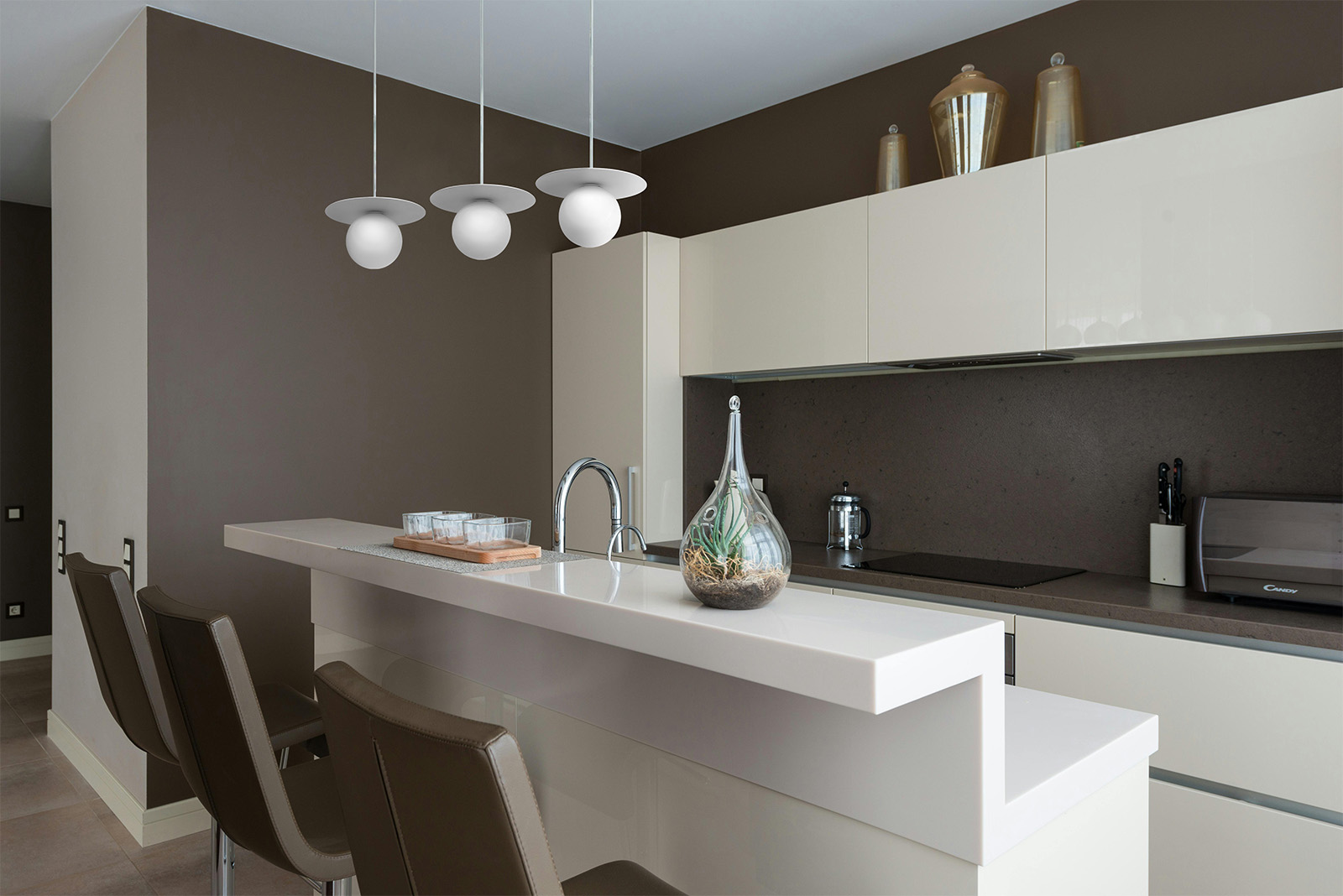 Kaja Robin lampa wisząca 1x10 W biała K-5430