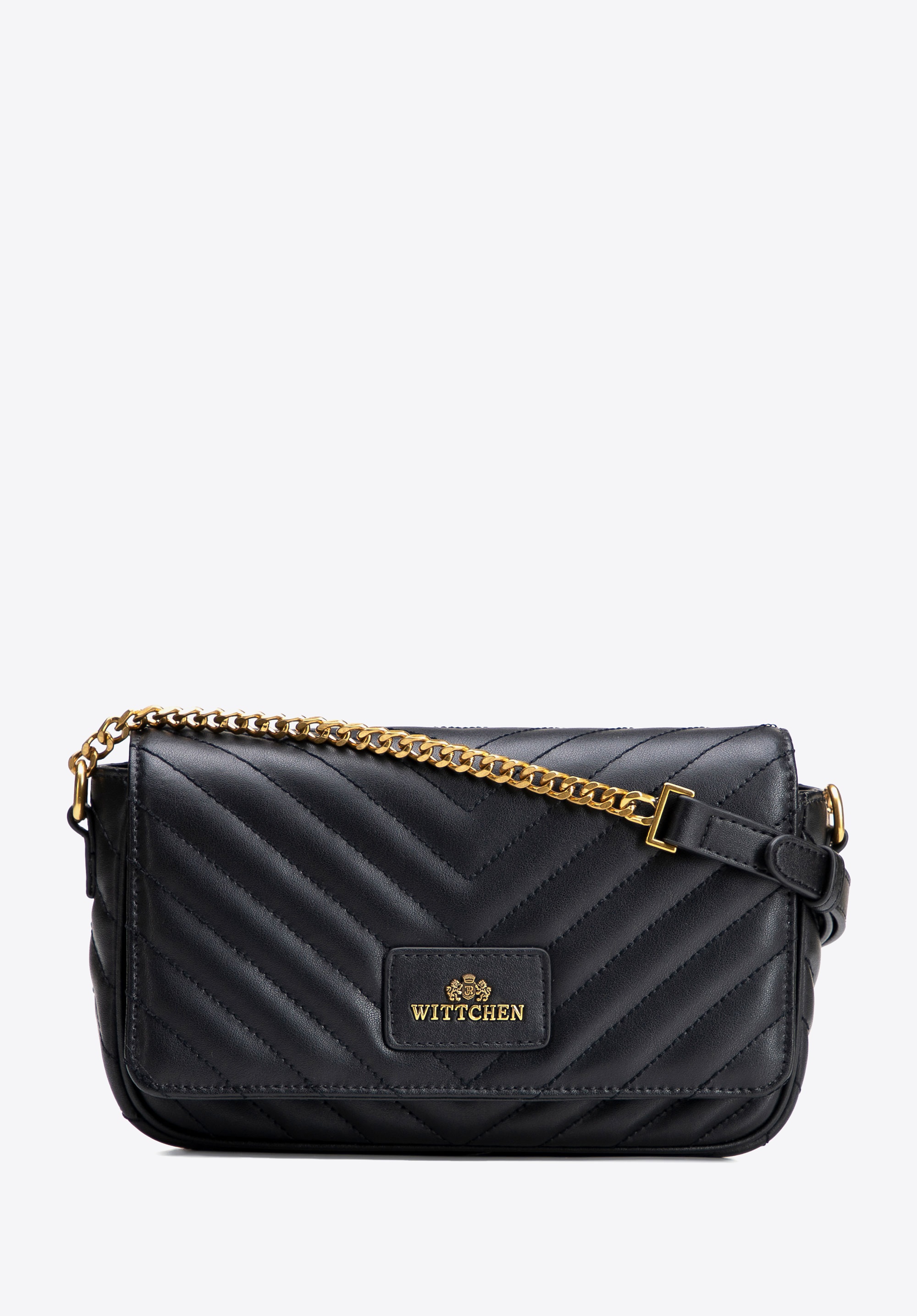 Damska listonoszka ze skóry naturalnej z przeszyciami czarna