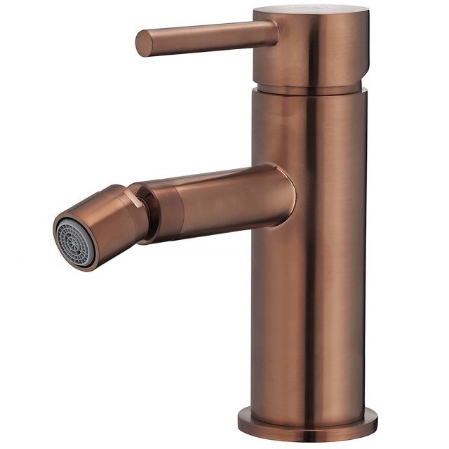 KFA Bateria bidetowa MOZA stojąca click-clack różowa złota szczotkowa