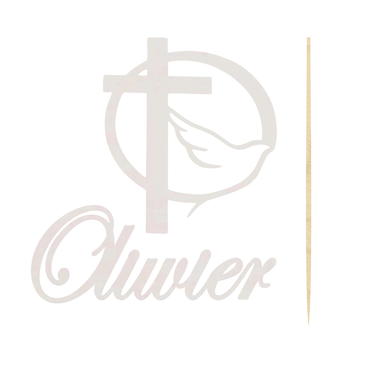 Topper dekoracja na bok tortu pik Pierwsza Komunia Święta gołąb bermata napis imię