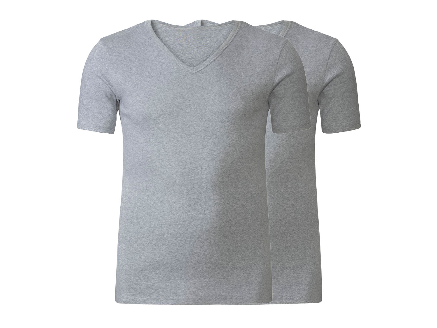 Livergy Męskie podkoszulki z prążkowanego materiału, 2 szt. Dekolt w kształcie litery V, 8/Xxl, Szary
