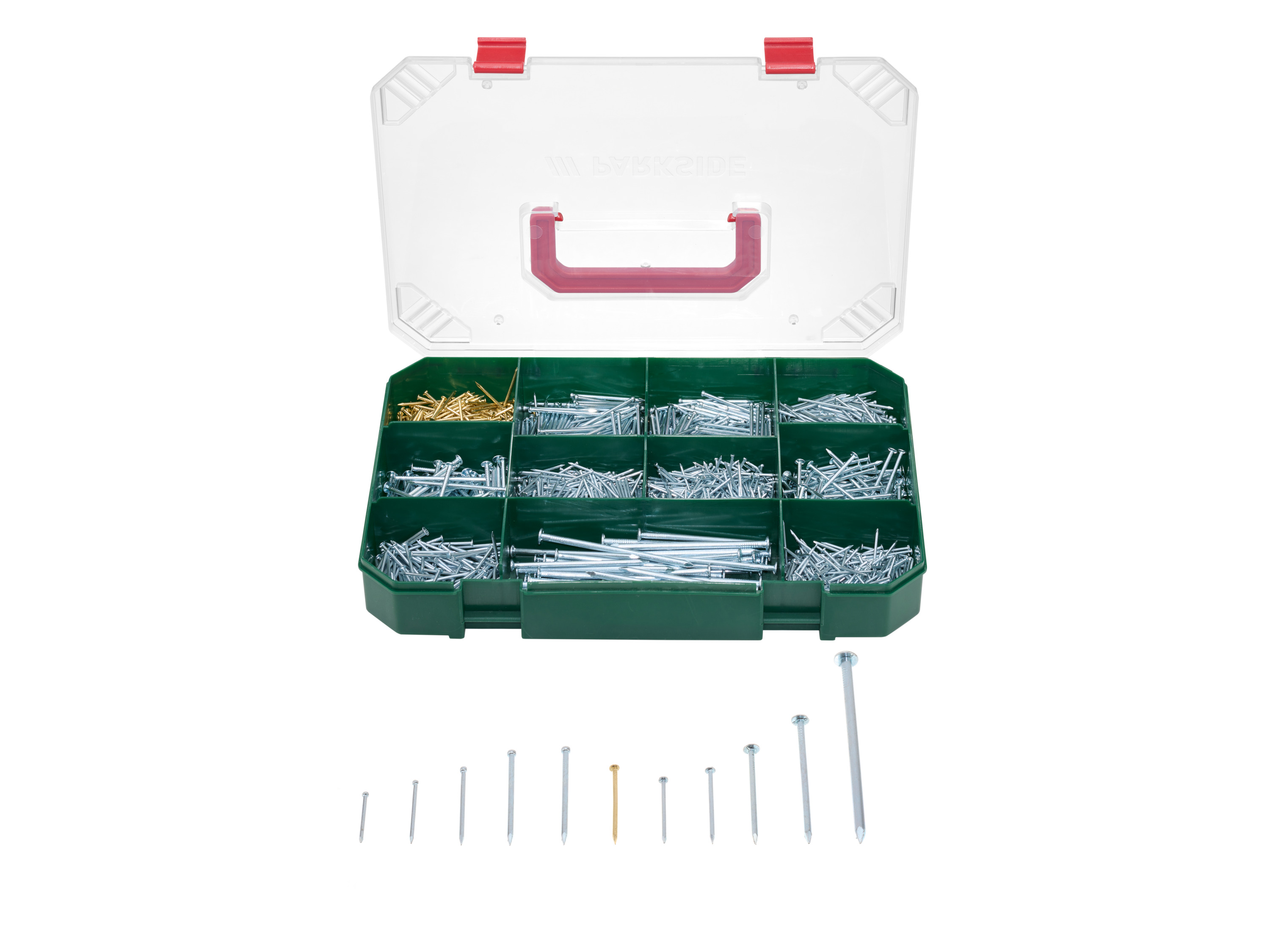 Parkside Asortyment drobnych części Zestaw gwoździ, 1470 elementów