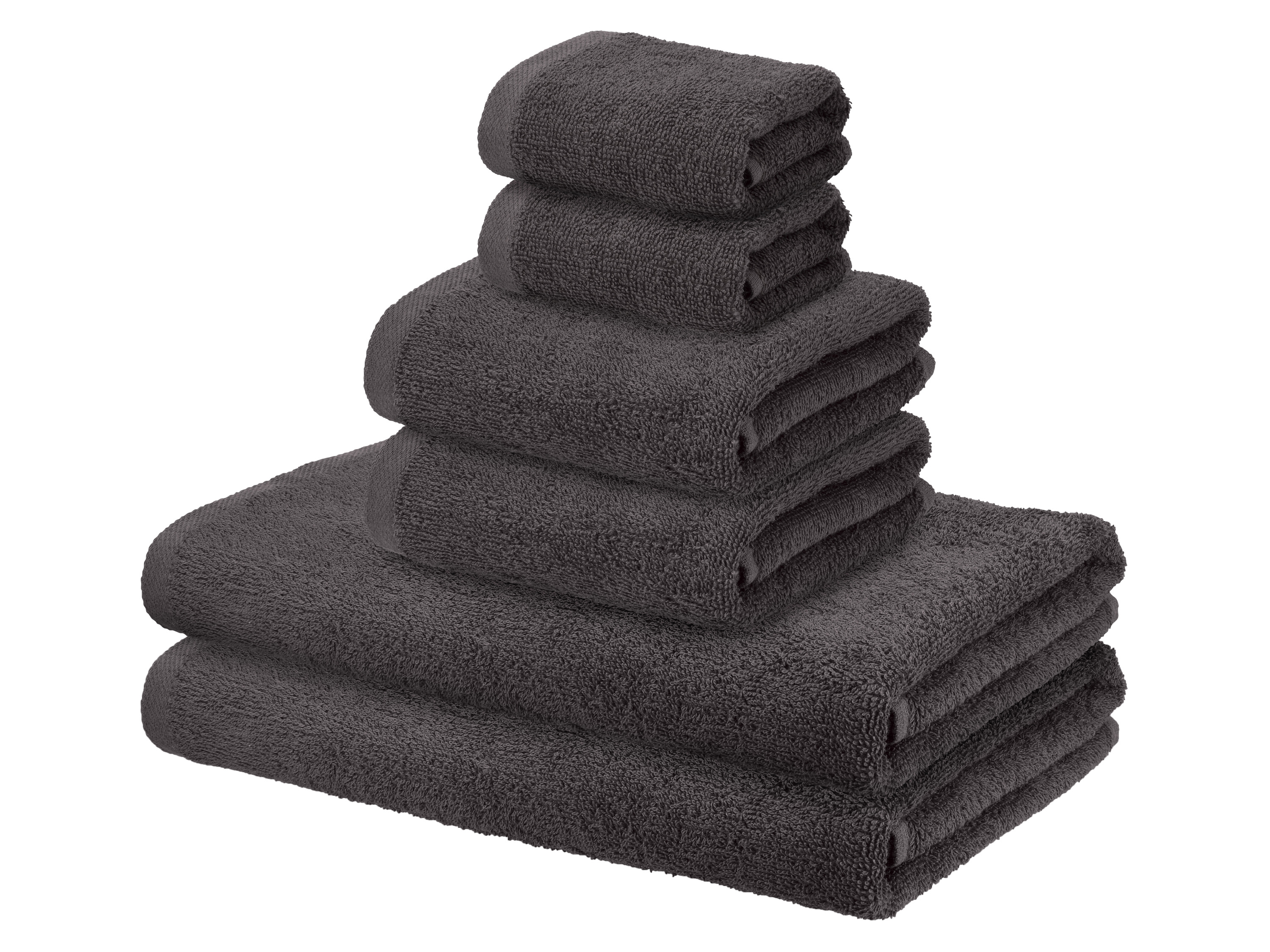 Livarno Zestaw 6 ręczników frotté Ciemnoszary