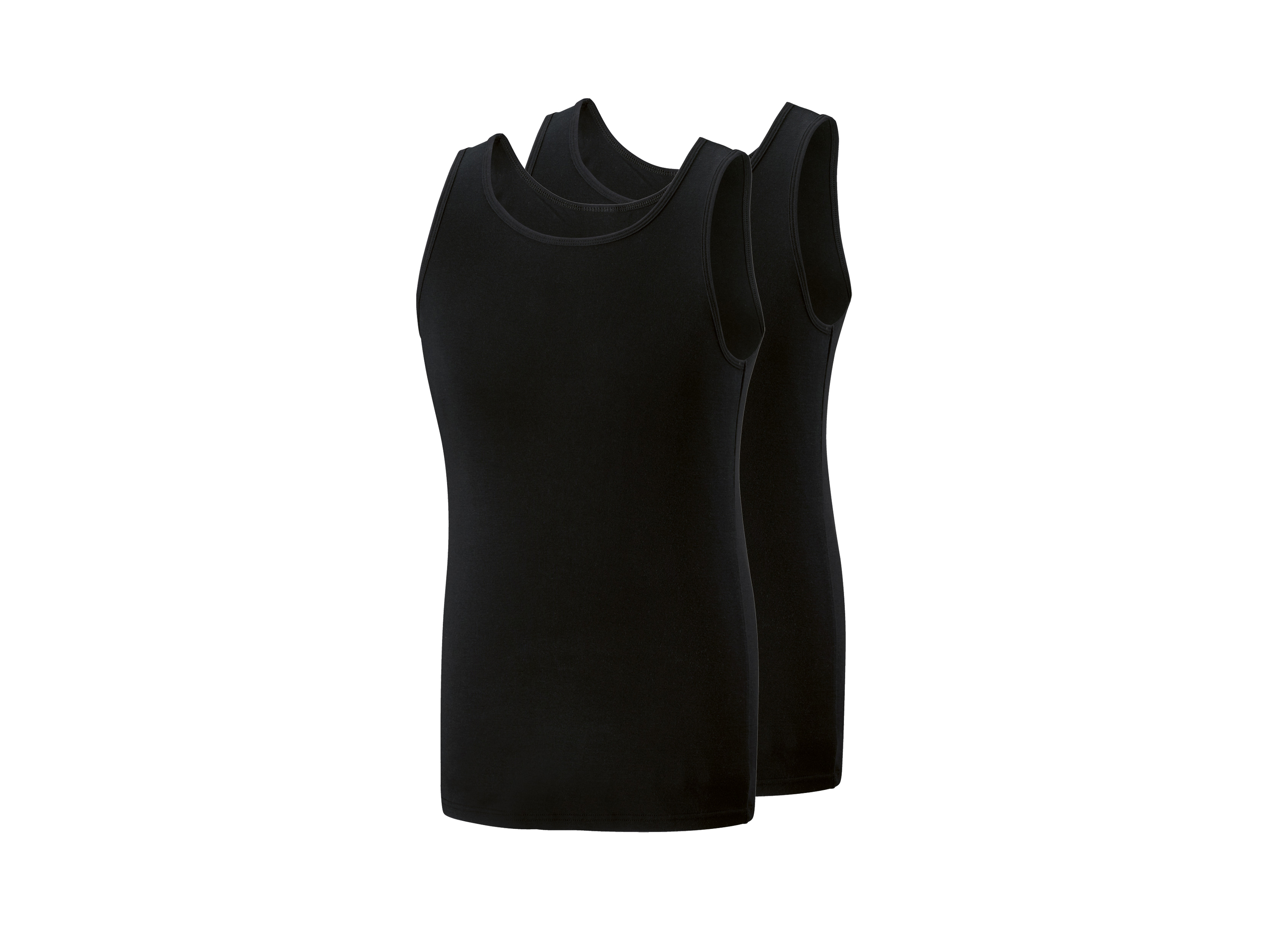 Parkside Podkoszulki męskie z bawełny, 2 sztuki Czarny, 7/Xl