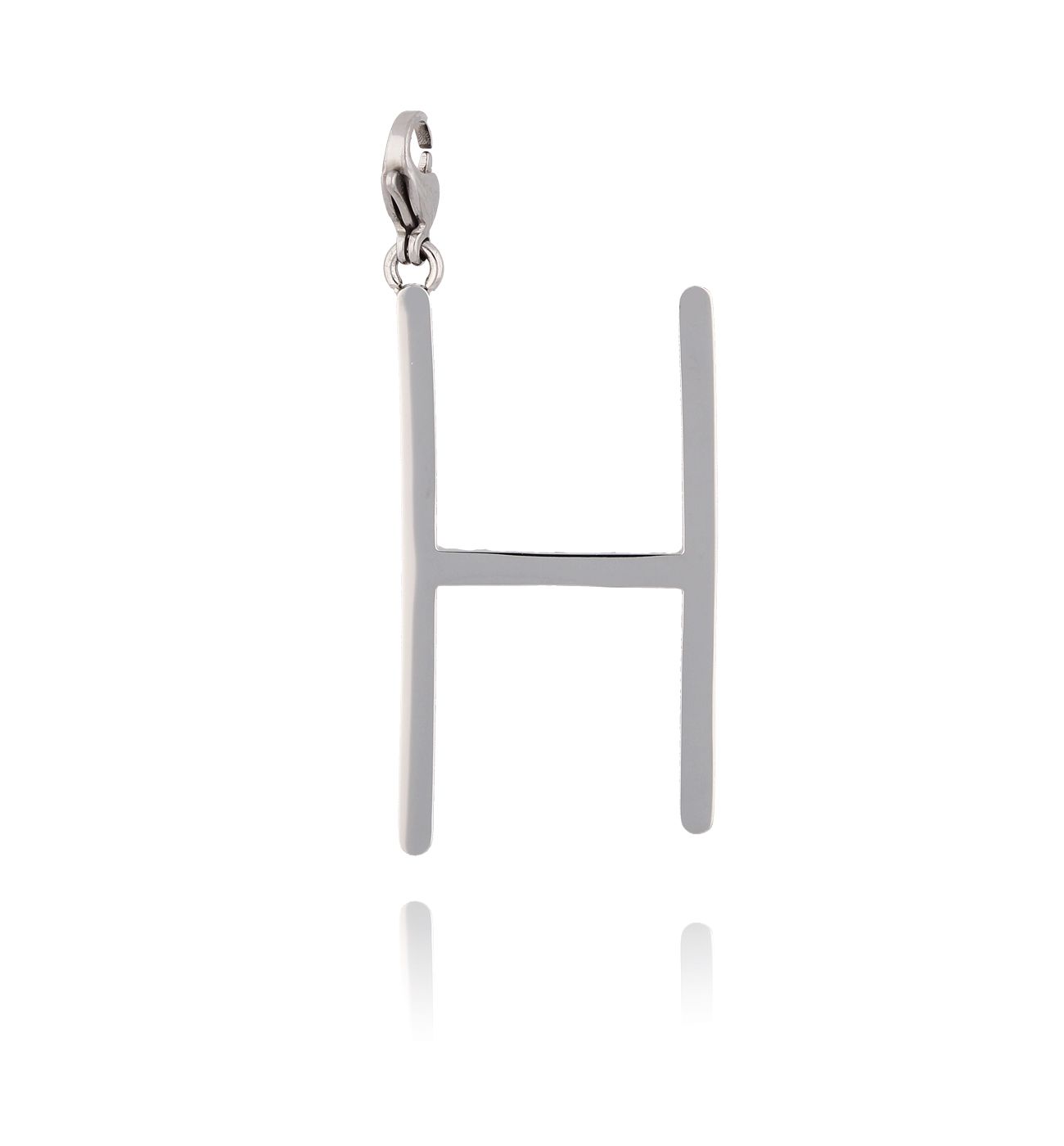 Zawieszka ze stali szlachetnej srebrna literka H Alphabet NAT0038