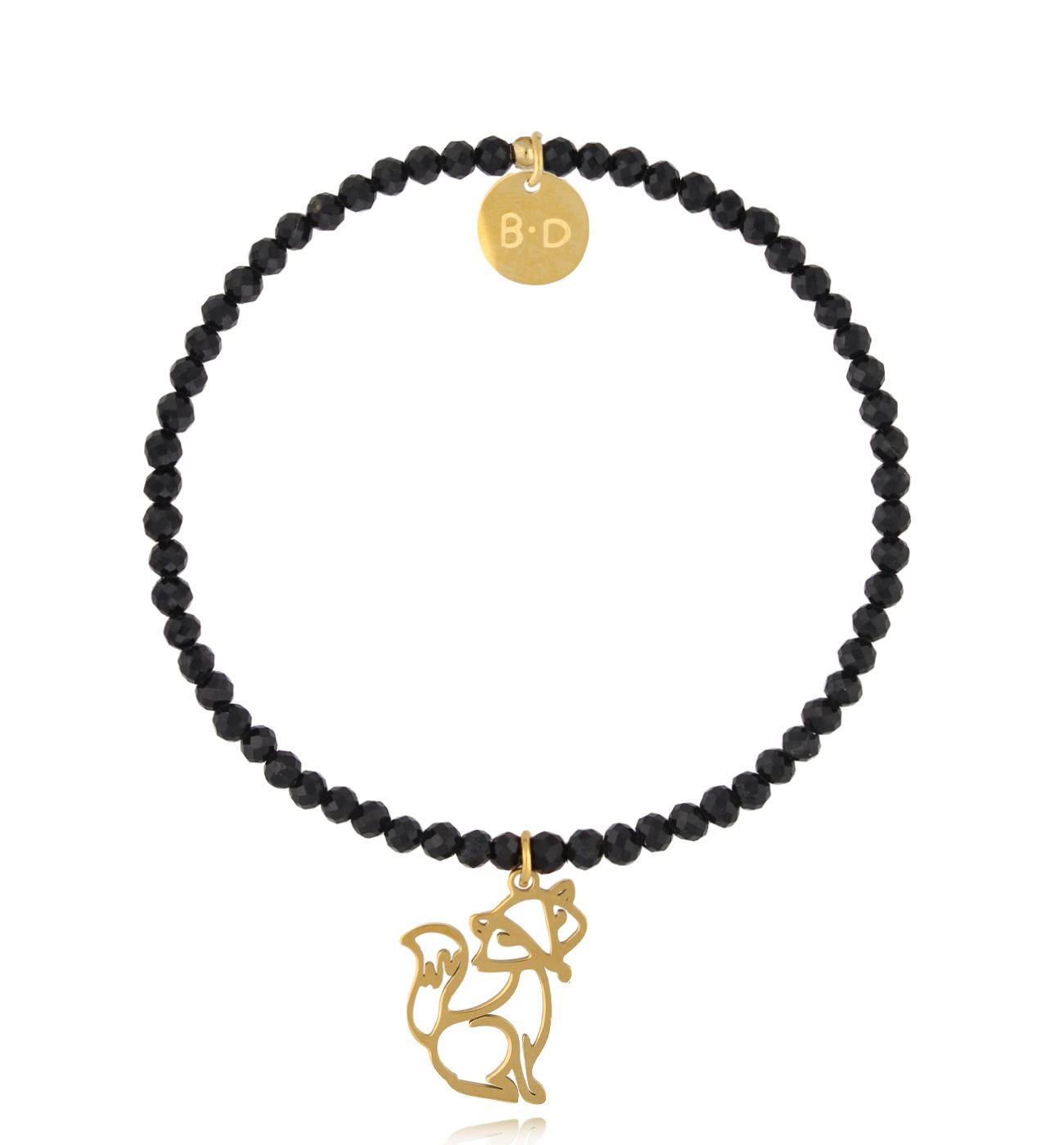 Bransoletka z turmalinami i złotym liskiem BTW3095