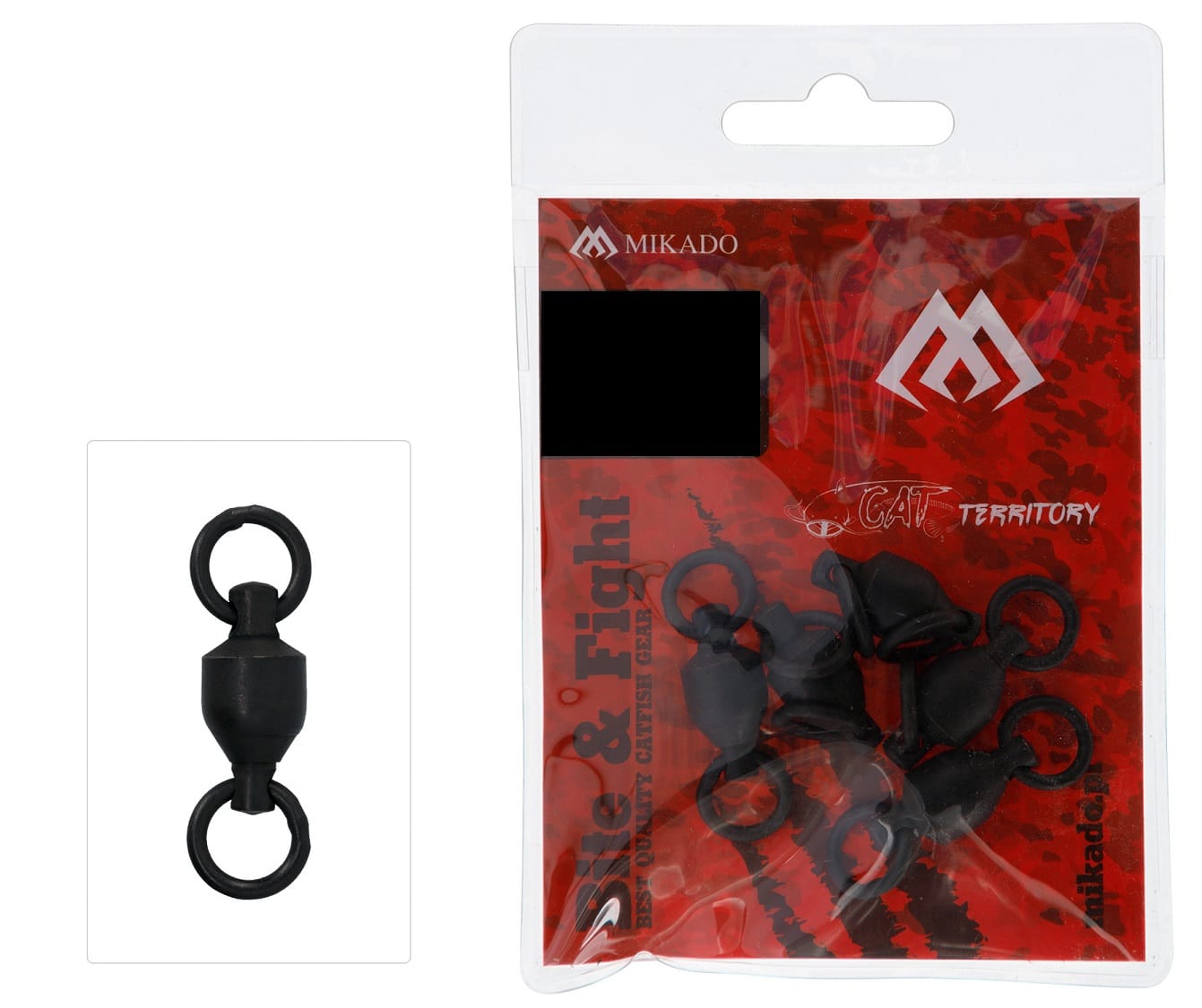 Mikado Krętlik Łożyskowany z Kółkiem Łącznikowym Czarny Matt nr 6