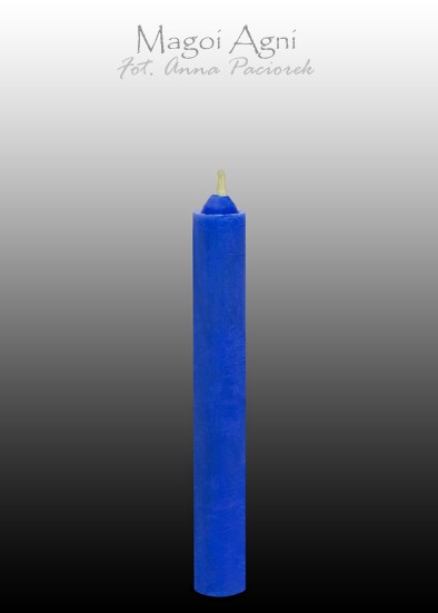 Świeca z wosku 9x1,2cm - niebieska (5 sztuk)