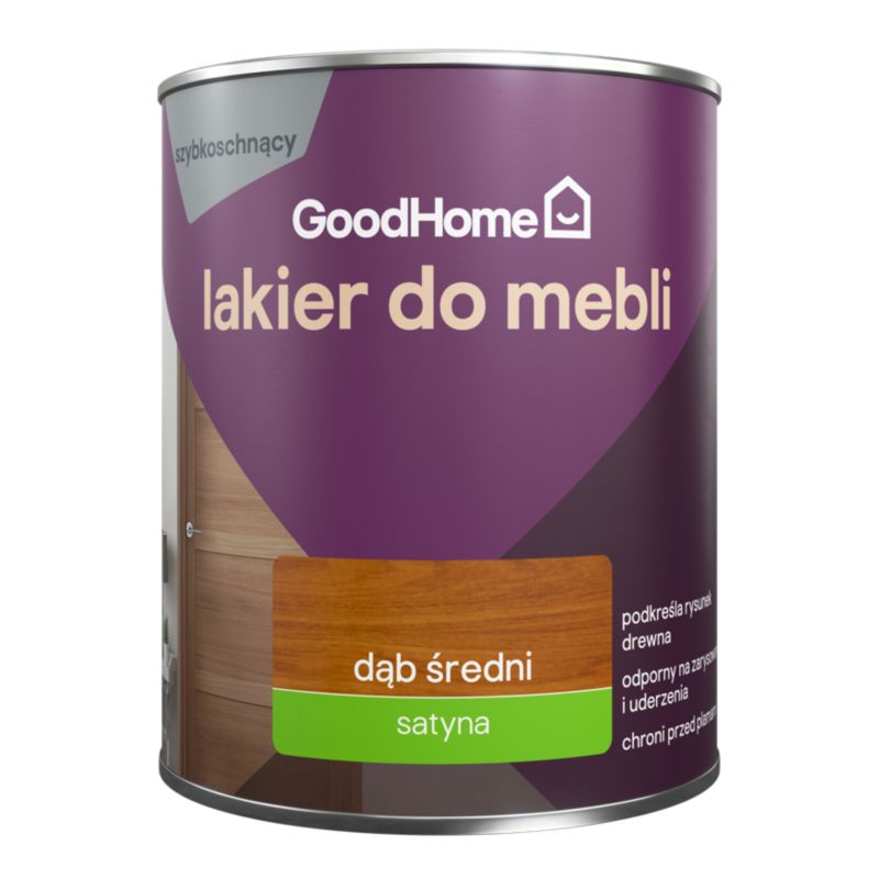 Lakier do mebli GoodHome dąb średni satyna 0,75 l