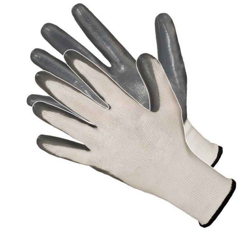 Rękawice nitrylowe popielate M 12 par
