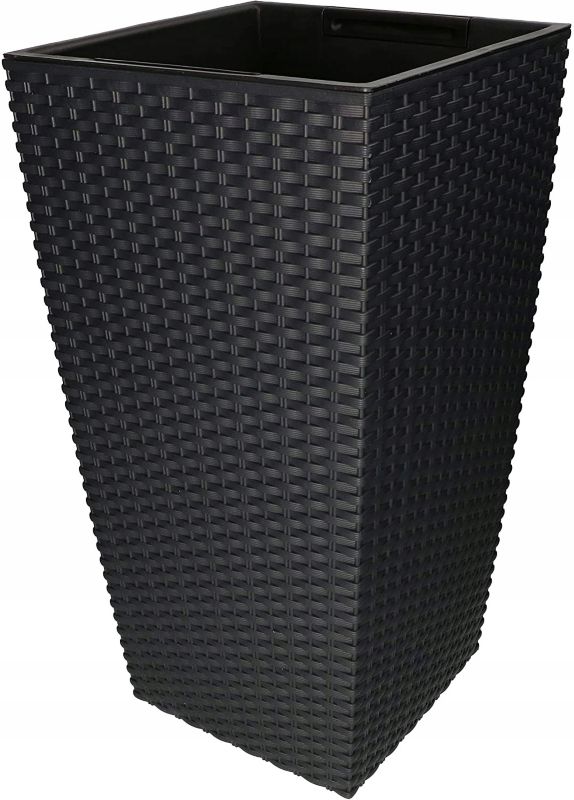 Doniczka ogrodowa KOTARBAU rattan z wkładem antracyt 29x29 cm 1 szt.