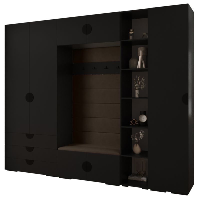 Garderoba do przedpokoju Abiks INOVA 4 Z11 czarny+czarny+manila04 1 szt.