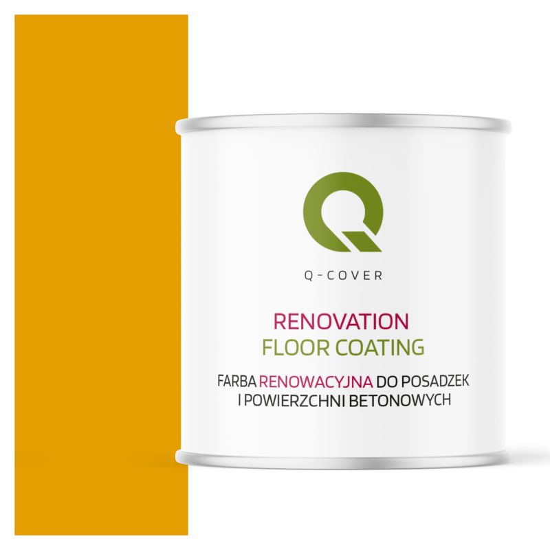 Farba Renowacyjna do Posadzek i Powierzchni Betonowych Q-Cover Żółty Złoty RAL1004 Satyna 2.5L