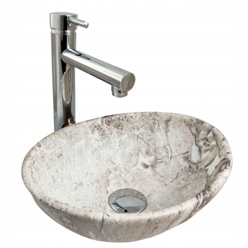 Umywalka nablatowa Estiva ROSTA Marmo Gray marmur szara 34x27x12 cm 1 szt.