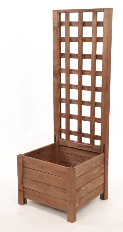 Pergola drewniana MODO24 z donicą na nogach 116x40x40 cm impregnacja brązowa 1 szt.