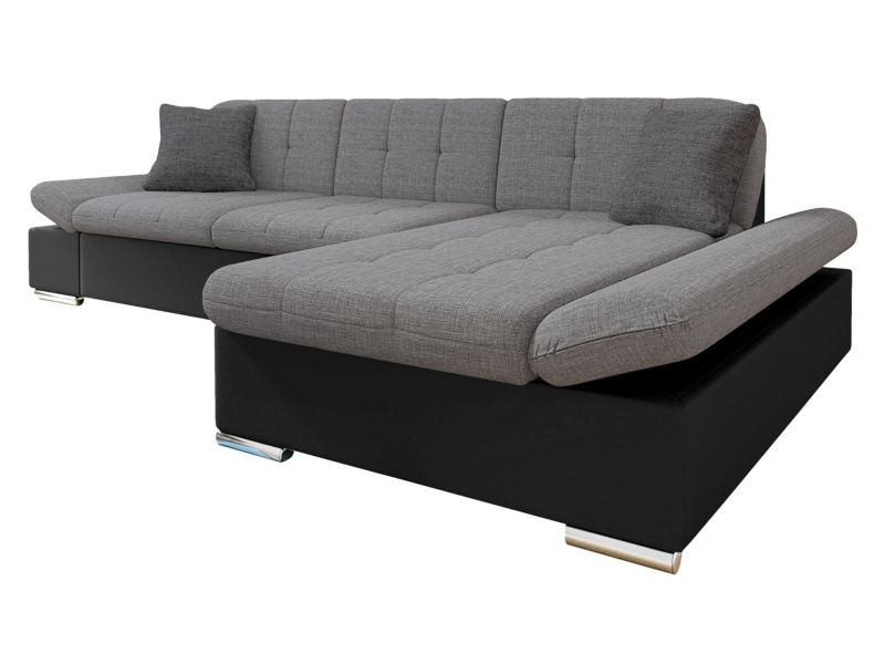 Narożnik z funkcją spania MIRJAN 24 Malwi prawy czarna ekoskóra/szary/grafitowy 1 szt.