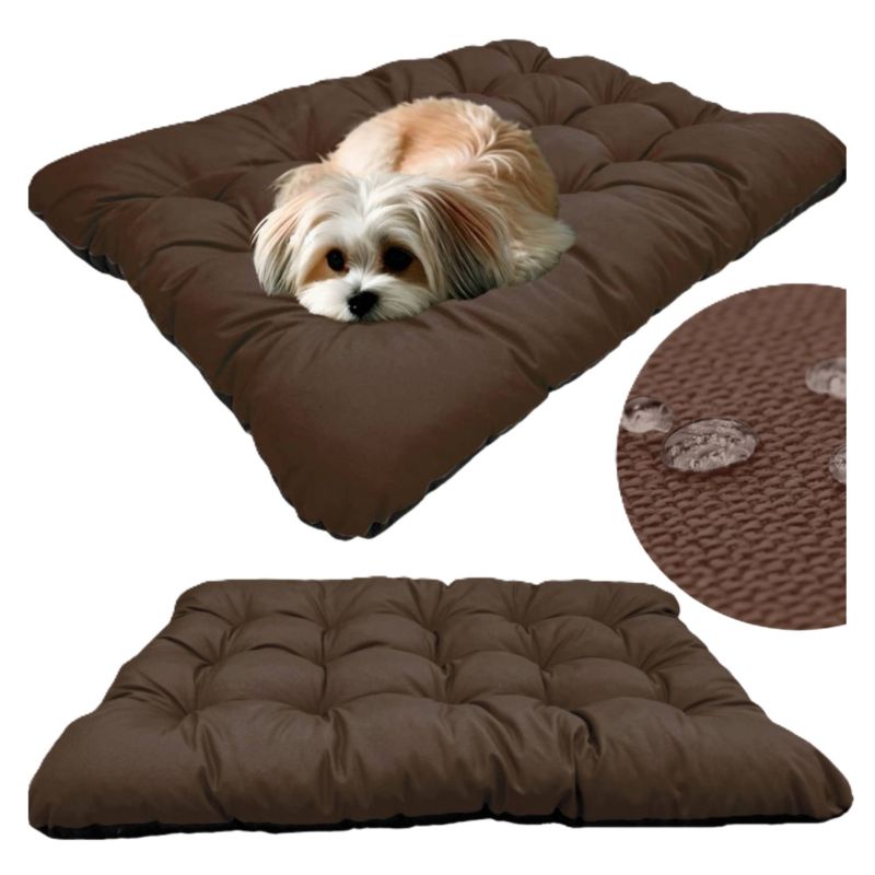 Legowisko dla psa poduszka Aio Factory PRESTIGE wodoodporna brązowa 80x60 cm 1szt