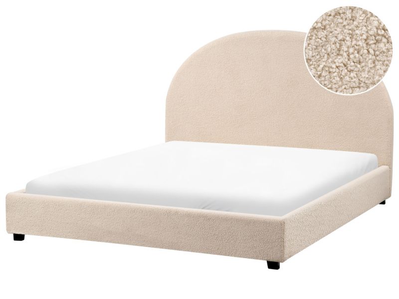 Łóżko Boucle Vaucluse 140 x 200 cm Beżowy 1 szt.