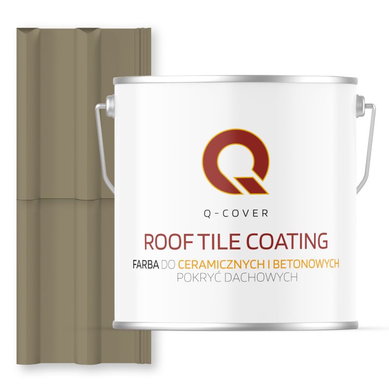 Farba do Dachów Ceramicznych i Betonowych Pokryć Dachowych Q-Cover Szaro-żółty RAL7034 Mat 5L