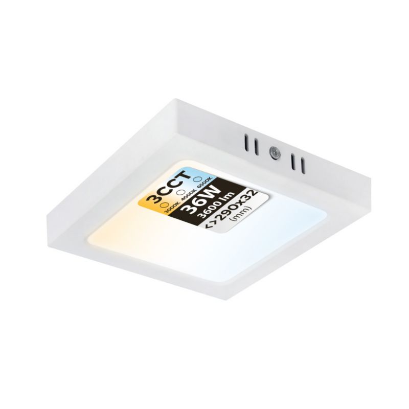 Plafon LED 24W HOROZ 2270lm 3CCT 21,8cmx21,8cm IP20 kwadratowy biały SELENA 1 szt.